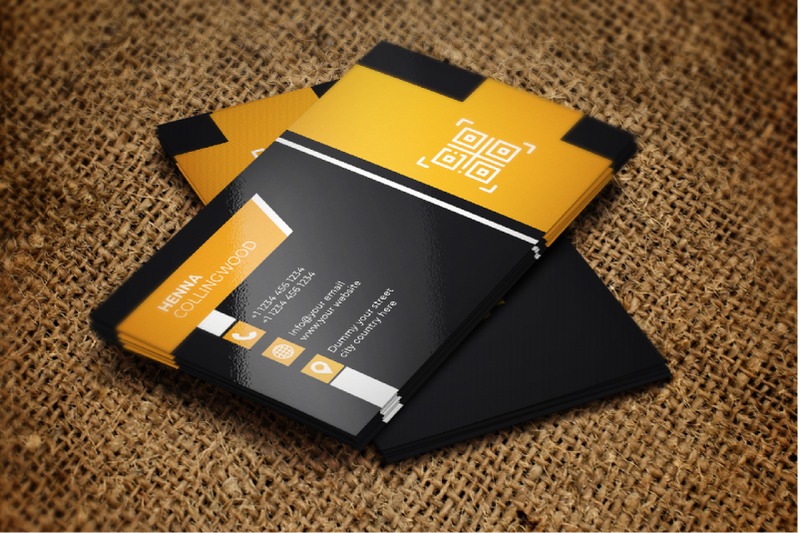 Creative And Modern Yellow Black Business Card By M9 Design | TheHungryJPEG