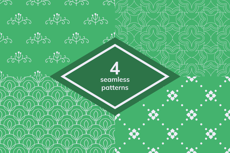 Decorative patterns set By elyomys TheHungryJPEG