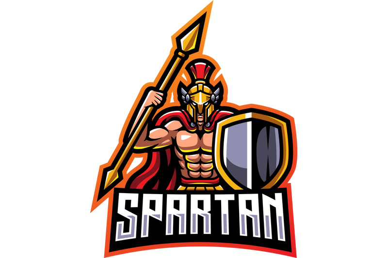 Spartan esport mascot logo design By Visink | TheHungryJPEG