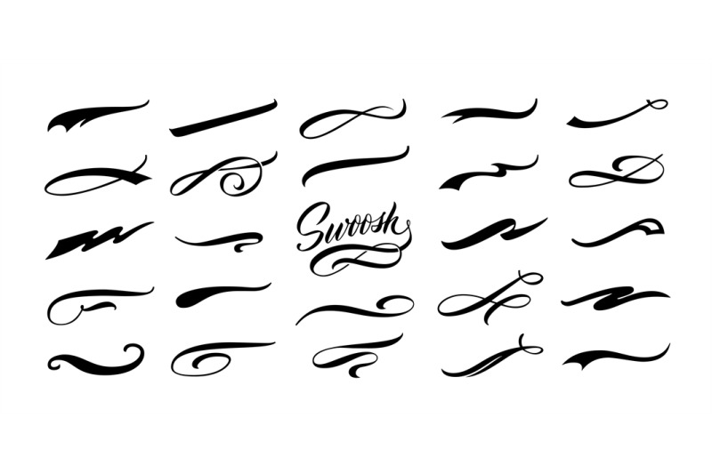 Premium Vector  Underline swishes tail collection swoosh element for sport  logo design vector hand drawn illustratio