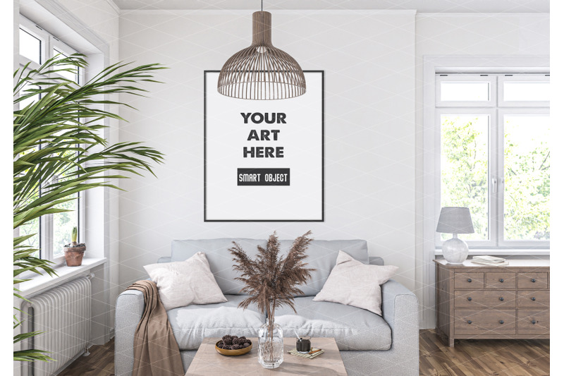 Interior scene_artwork background_frame mockup By Elmil Design ...