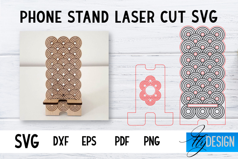 Phone Stand Laser Cut SVG | Cell Phone Stand SVG By Fly Design ...