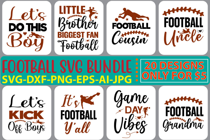 Football Bundle SVG Cut File By DesignAdda | TheHungryJPEG