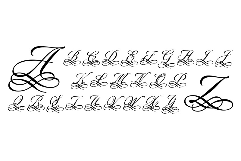 fancy cursive calligraphy alphabet