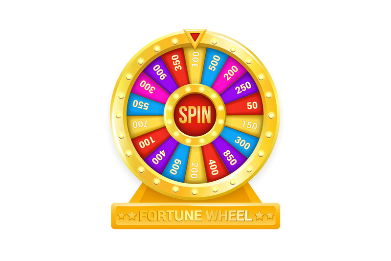 Fortune wheel. Cartoon rotating circle with sectors and arrow element ...