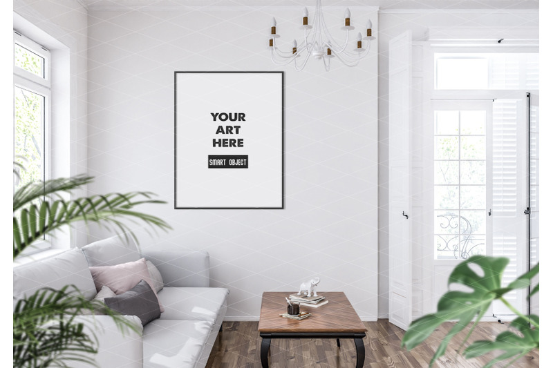 Interior scene_artwork background_frame mockup By Elmil Design ...