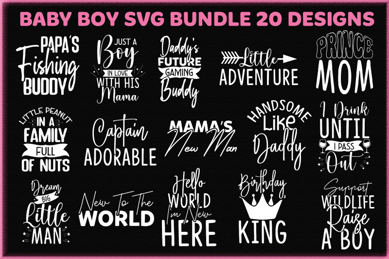 Baby Boy Svg Bundle 20 Designs By Jasim | TheHungryJPEG