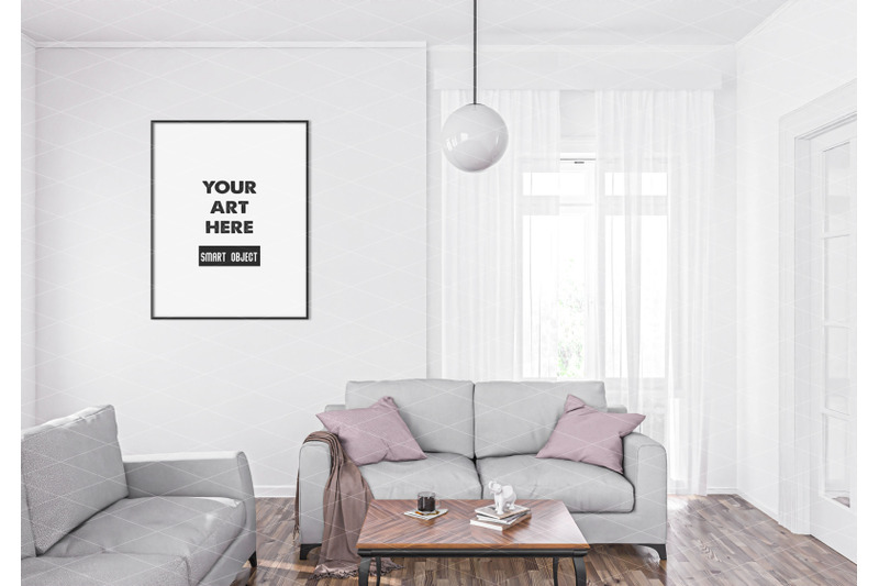 Interior scene_artwork background_frame mockup By Elmil Design ...