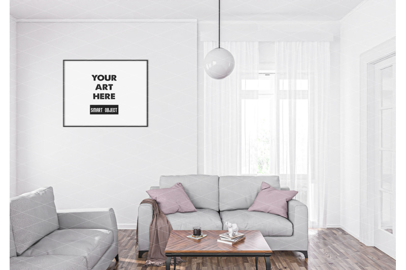 Interior scene_artwork background_frame mockup By Elmil Design ...