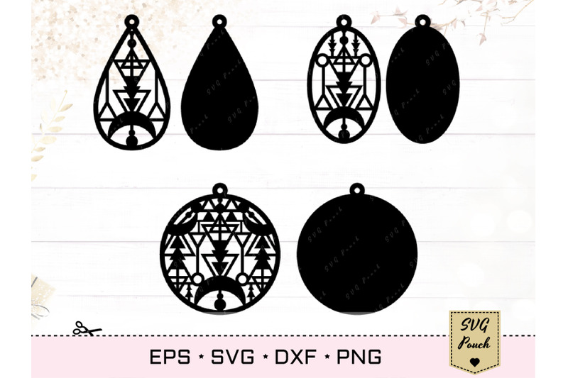 Boho Ethnic Earrings SVG By SVGPouch | TheHungryJPEG