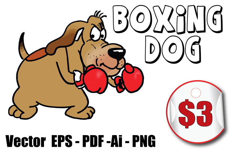 Boxing Dog cartoon vector EPS PDF Ai PNG By RScreative | TheHungryJPEG