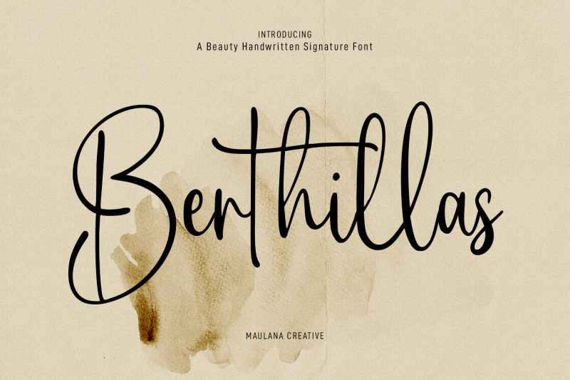 Berthillas Script Font By Maulana Creative | TheHungryJPEG