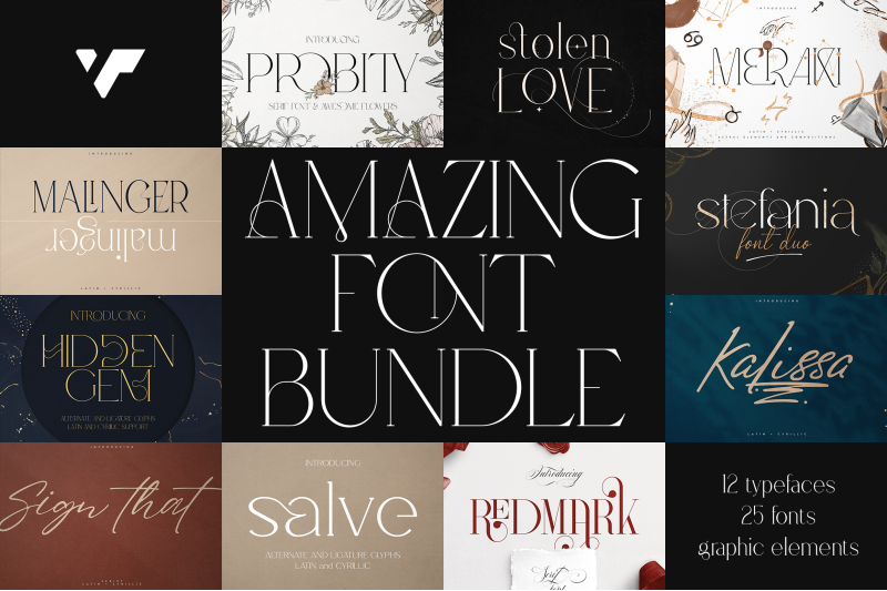 SALE! Amazing Font Bundle + More By VPcreativeshop | TheHungryJPEG