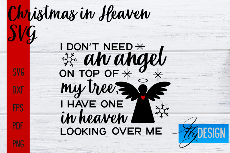 Christmas in Heaven SVG | Christmas Memorial SVG By Fly Design ...