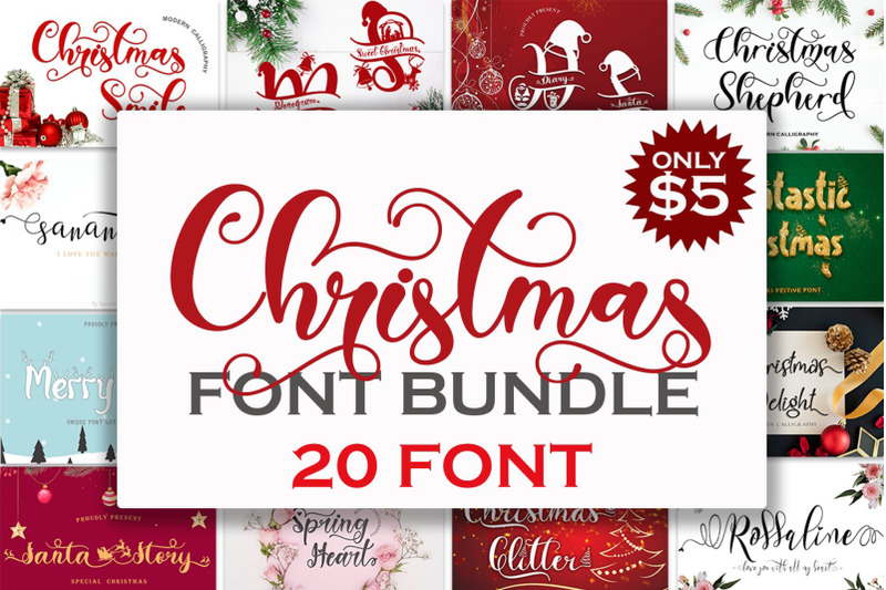 Christmas Font Bundles By Yoga Letter | TheHungryJPEG