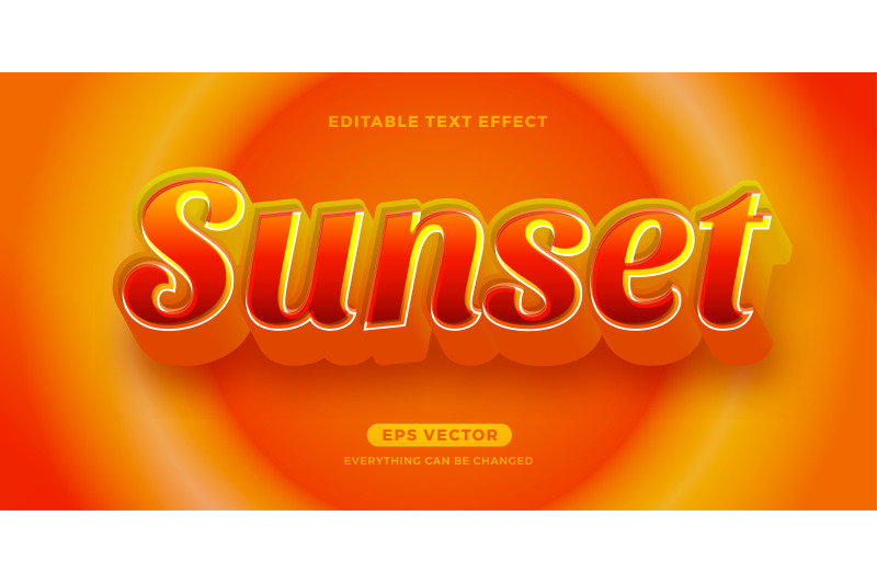 Sunset text effect By diq™ DRMWN | TheHungryJPEG