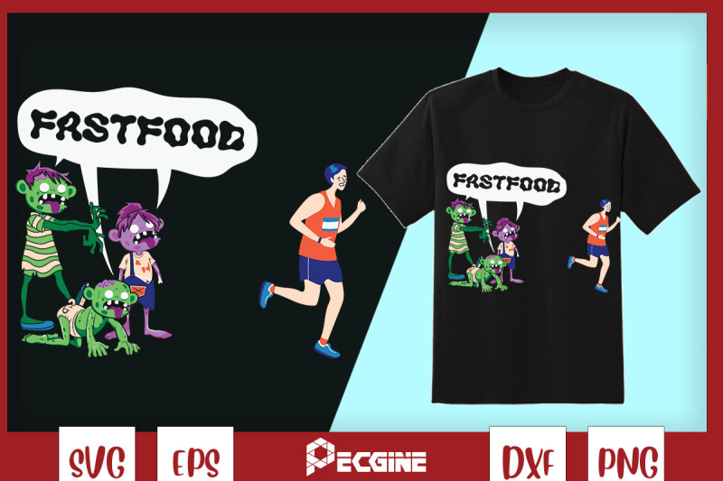 Zombies Hate Fast Food Halloween By Pecgine TheHungryJPEG