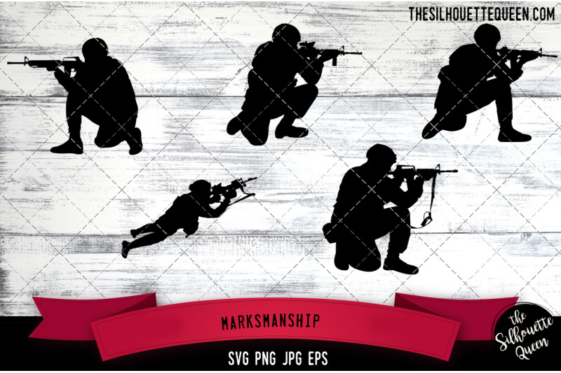 Marksmanship Silhouette Vector By The Silhouette Queen | TheHungryJPEG