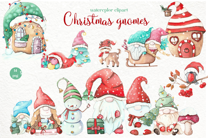 Christmas gnomes PNG clipart. Winter Gnome Clipart By Elenazlata_Art ...