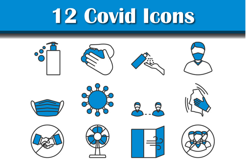 Covid Icon Set By Angelp | TheHungryJPEG