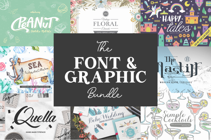 The Font And Graphic Bundle By TheHungryJPEG | TheHungryJPEG.com