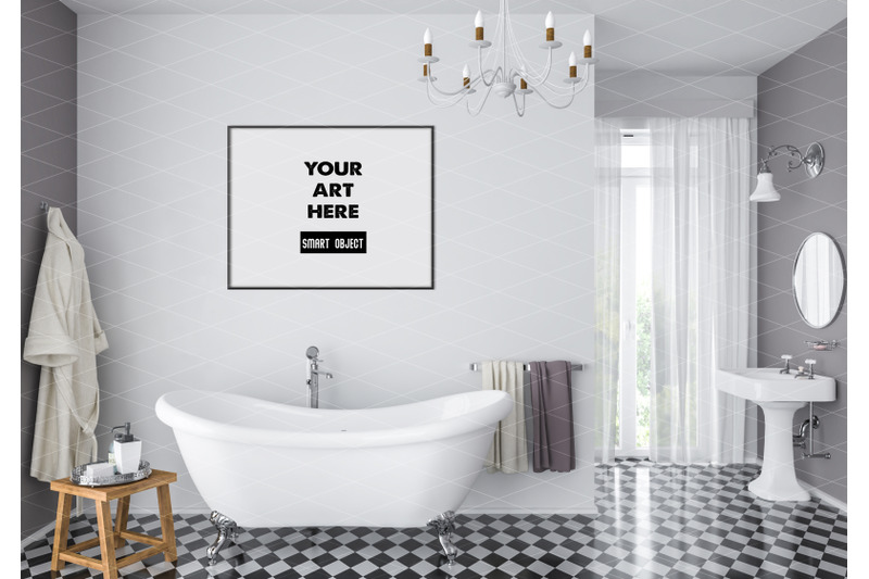 Interior scene_artwork background_frame mockup By Elmil Design ...