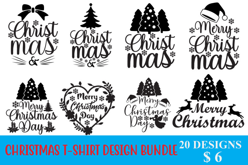 CHRISTMAS T-SHIRT DESIGN BUNDLE By Designgallery65 | TheHungryJPEG