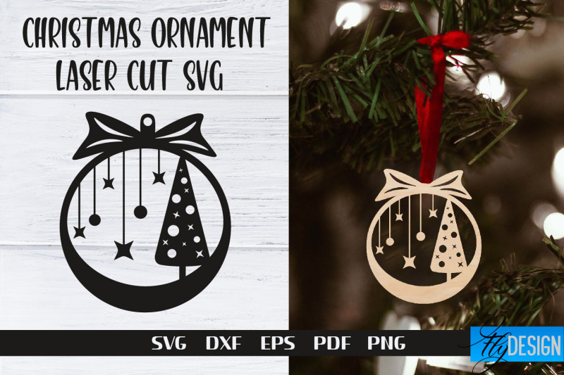 Christmas Ornament Laser Cut | Laser Cut SVG By Fly Design | TheHungryJPEG