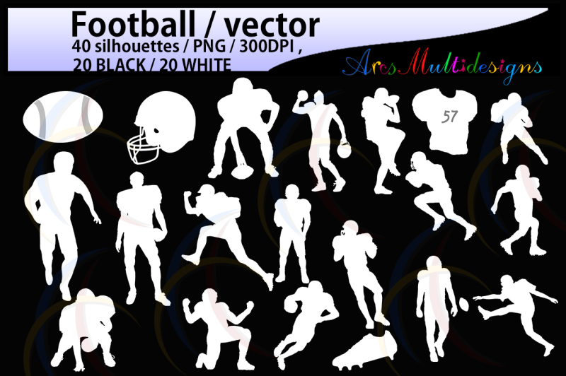 Football silhouette / vectors for craft By ArcsMultidesignsShop ...