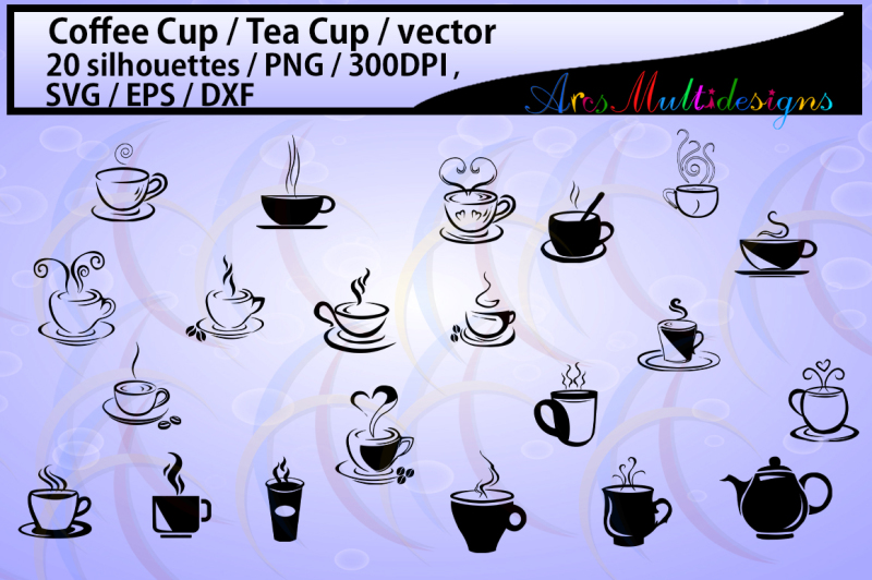 coffee cup silhouette svg/ coffee svg / vector mugs By ...