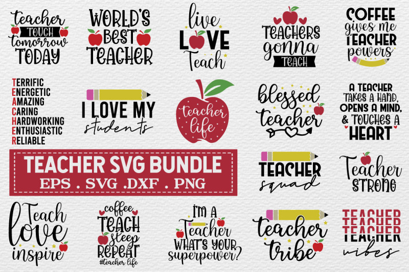 Teacher SVG Bundle By Creativesvgzone TheHungryJPEG