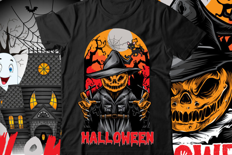 Momster Halloween T-Shirt Design , Halloween T-Shirt Design By Rana  Creative