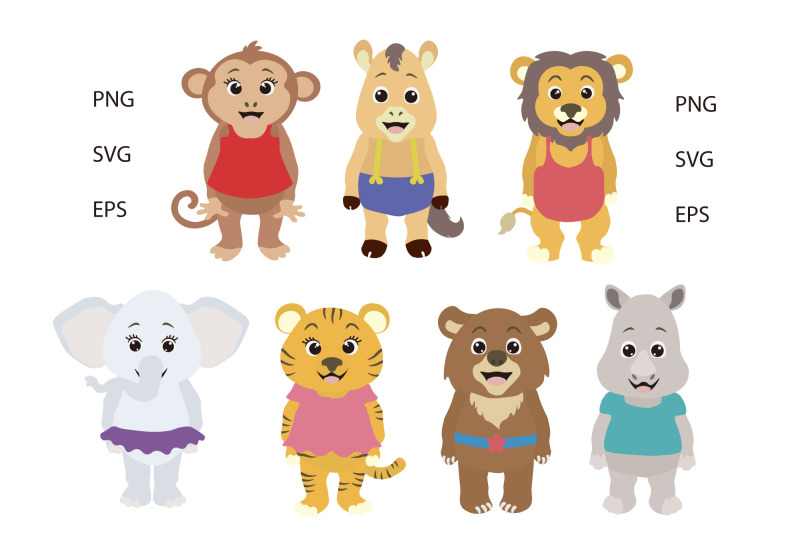 Cute Circus Animal Clipart Set By Dysenkart | TheHungryJPEG