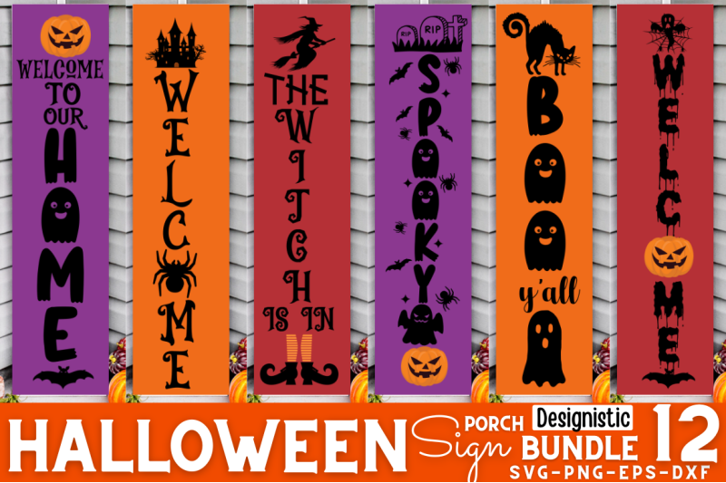 Halloween Porch Sign SVG Bundle, Porch SVG, Fall Porch Sign Svg By ...