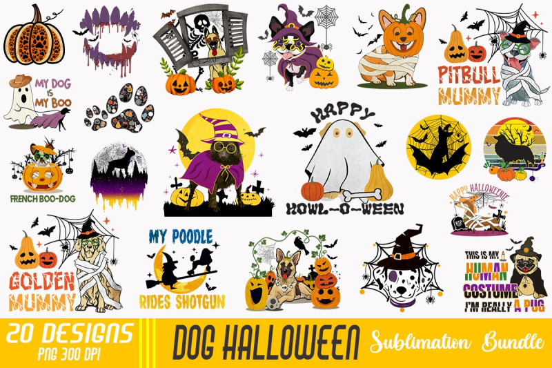 Dog Halloween Bundle-20 Designs-220905 By Mulew Art | TheHungryJPEG