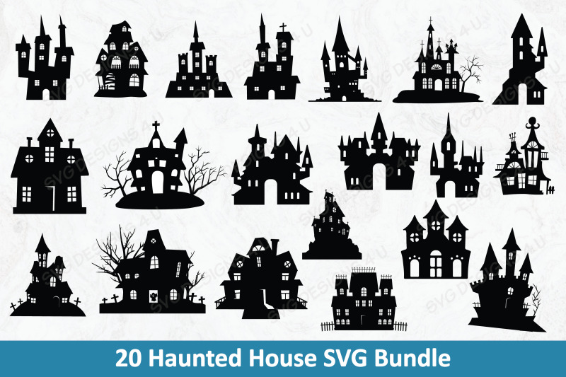 Haunted House Svg Bundle, Halloween By Svgdesigns4u 