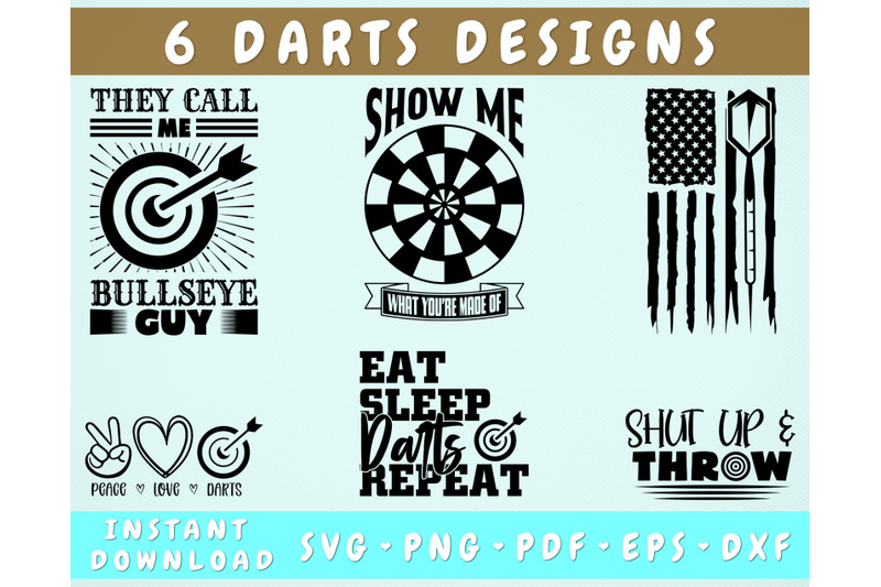 Darts SVG Bundle, 6 Designs, Darts Quotes SVG, Darts Lover SVG By ...