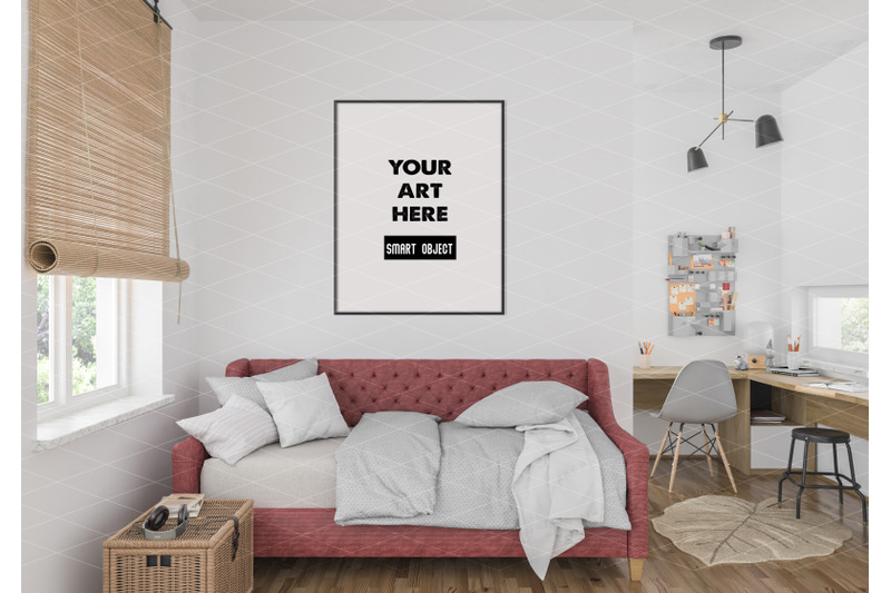 Interior scene_artwork background_frame mockup By Elmil Design ...