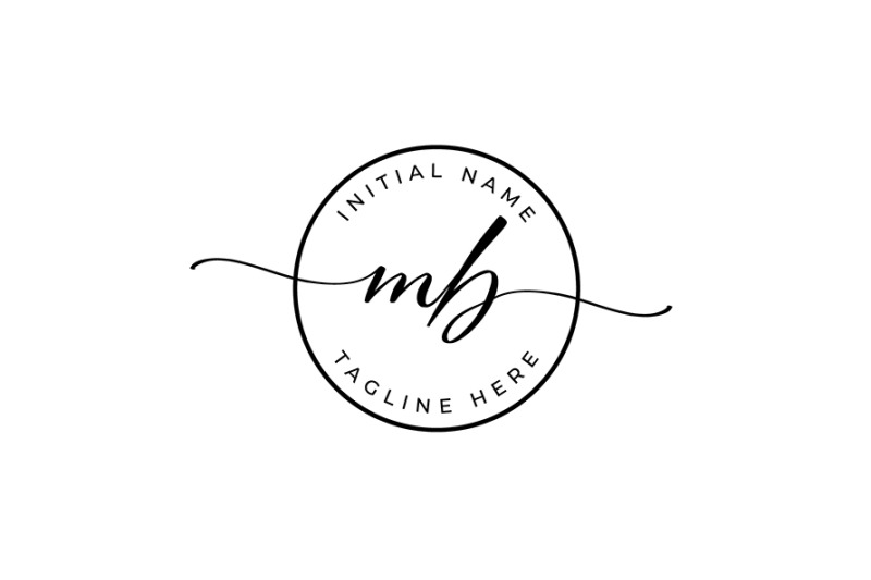 Handwritten Logo, Premade Logo, MB Initial Letters, Monogram By Smart ...