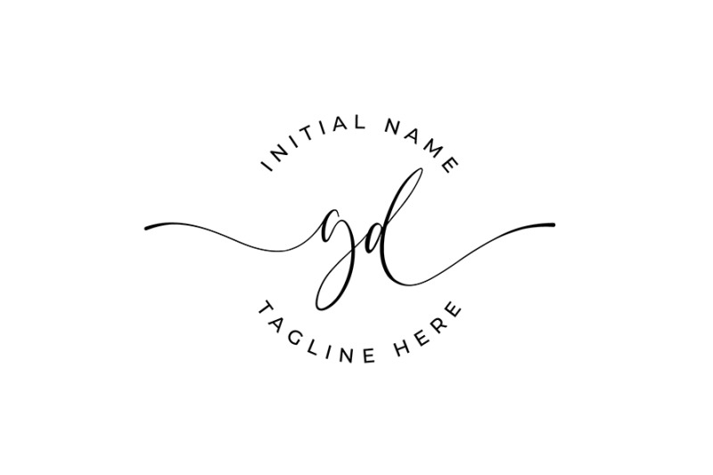 Handwritten Logo, Premade Logo, gd Initial Letters, Monogram By Smart ...