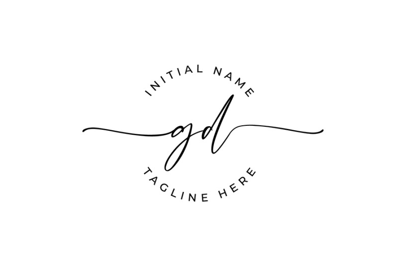 Handwritten Logo, Premade Logo, gd Initial Letters, Monogram By Smart ...