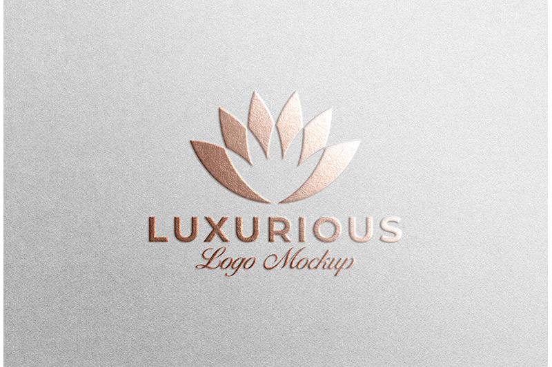 Logo Mockup Embossed Rose Gold Foil By Smart Works | TheHungryJPEG