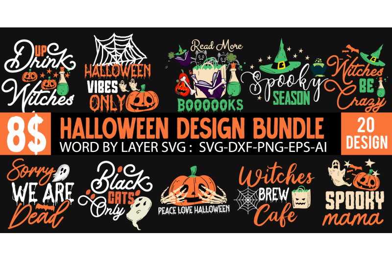 Halloween SVG Bundle , Halloween Vector T-Shirt Bundle By Rana Creative ...