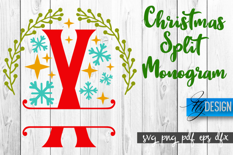 Christmas Split Monogram Svg Home Design Svg Xmas Svg By Fly Design Thehungryjpeg