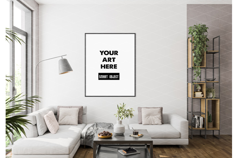 Interior scene_artwork background_frame mockup By Elmil Design ...