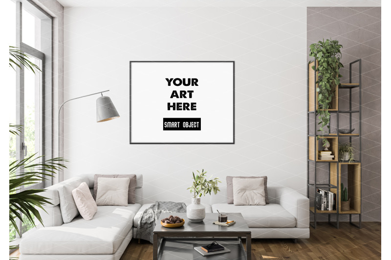 Interior scene_artwork background_frame mockup By Elmil Design ...