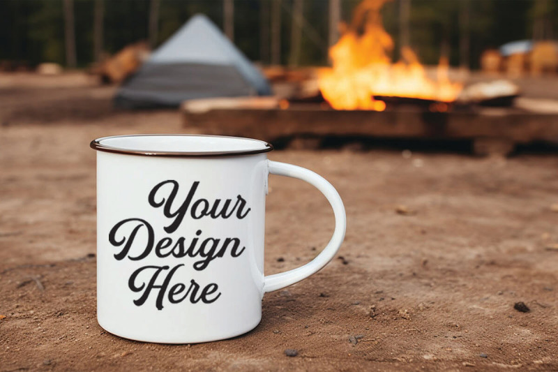 Camping Nature Mockups, Camping Enamel Mockups, Digital Download, By ...