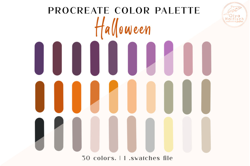 Halloween Procreate Color Palette. Fall Color Swatches By Olya Haifisch ...