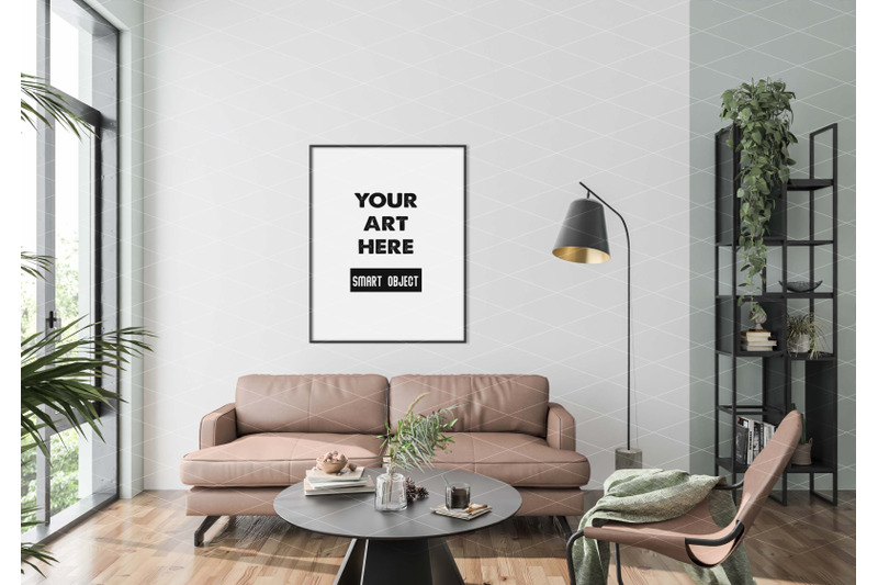 Interior scene_artwork background_frame mockup By Elmil Design ...