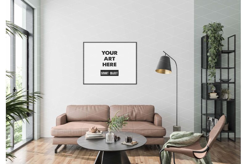 Interior scene_artwork background_frame mockup By Elmil Design ...